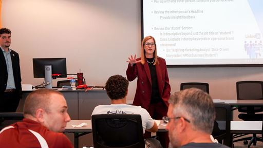 Photo of Dr Erin Blaugrund AMA faculty advisor at the Bold Idea Conference