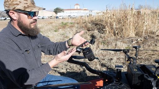 Man holding drone equipment