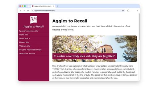 Screenshot of Aggies to Recall website