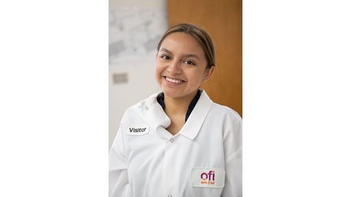 Photo of Denisse Banuelos interning at Olam Food Ingredients