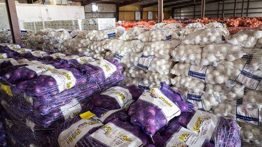 Photo of onions stocked at Barker Produce
