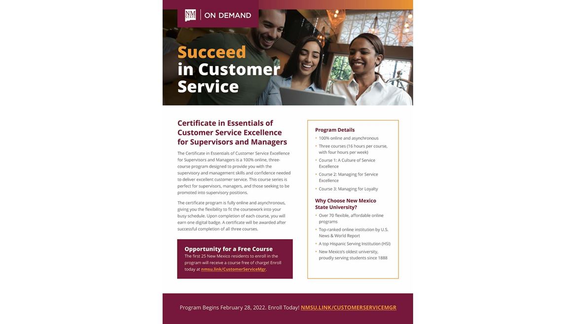NMSU Customer Service flyer