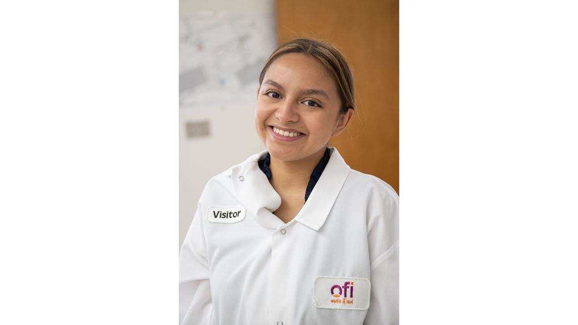 Photo of Denisse Banuelos interning at Olam Food Ingredients