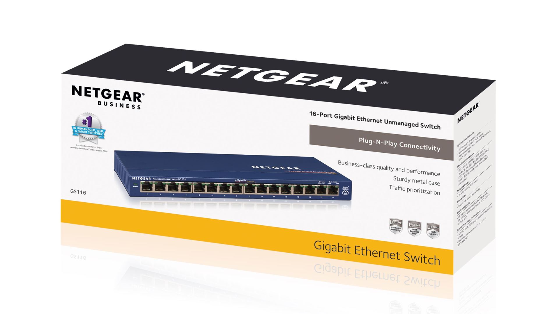 16-Port Gigabit Ethernet Unmanaged Switch GS116