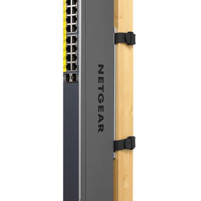 NETGEAR ProSAFE® Easy-Mount 16-Port PoE+ Gigabit Smart Managed Switch with 2 SFP Ports (GS418TPP) - Back Mount
