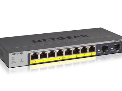 NETGEAR 8-port Gigabit PoE+ Ethernet Smart Managed Pro  Switch with 2 SFP Ports (GS110TPv3)