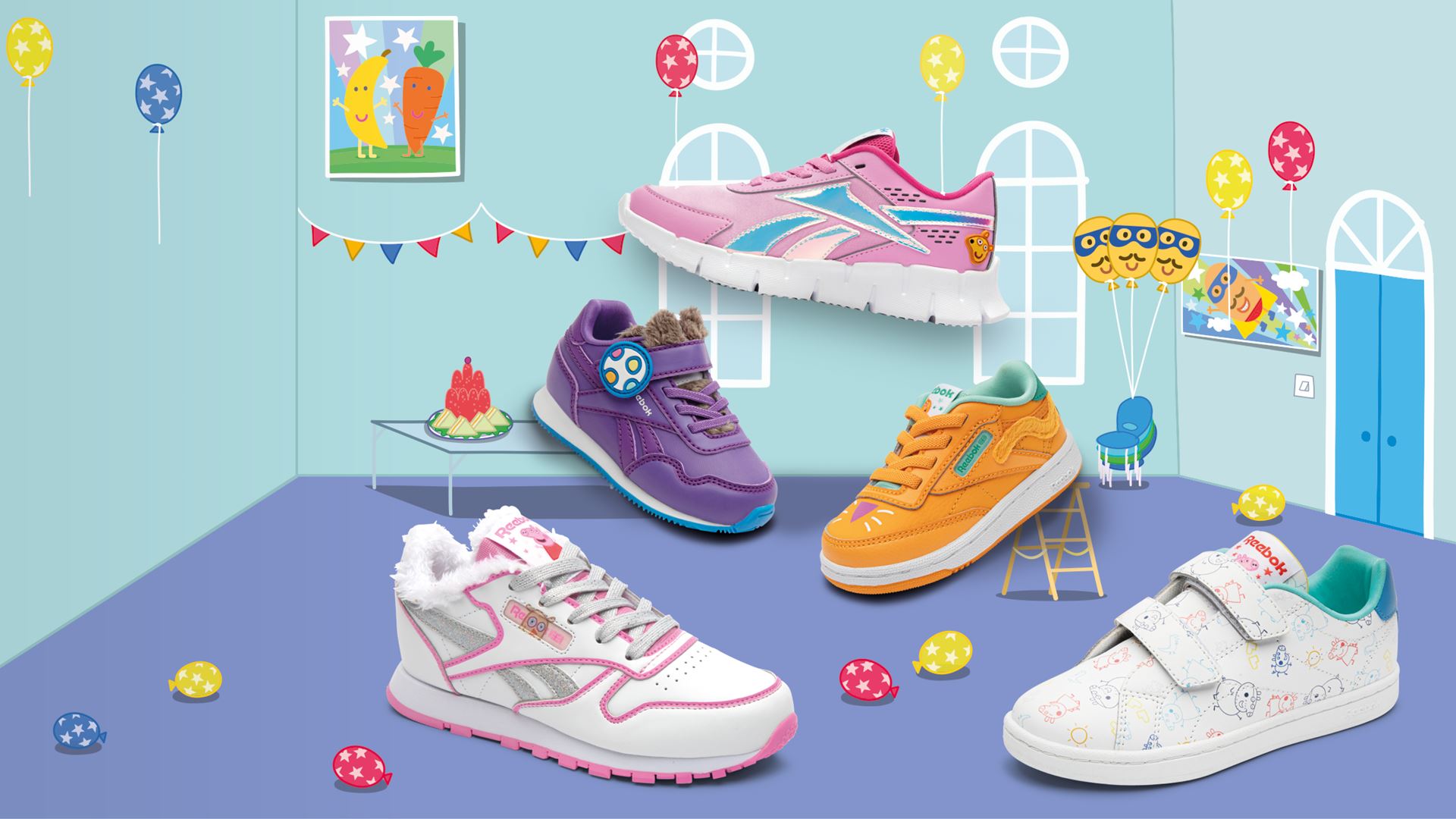 Significativo Cabecear fuerte Reebok Announces Peppa Pig Collection Inspired by Peppa's Family & Friends