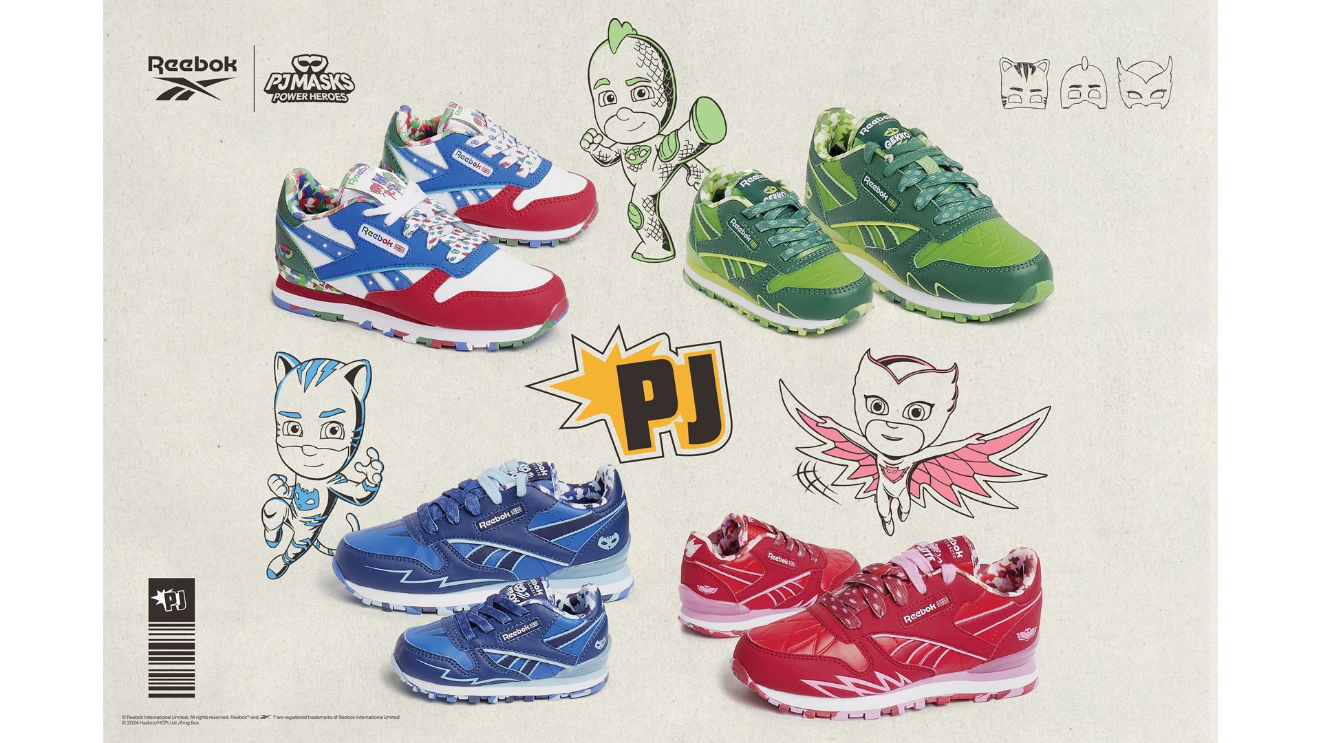 Unleash Your Inner Hero with Reebok x PJ MASKS New Footwear Collection