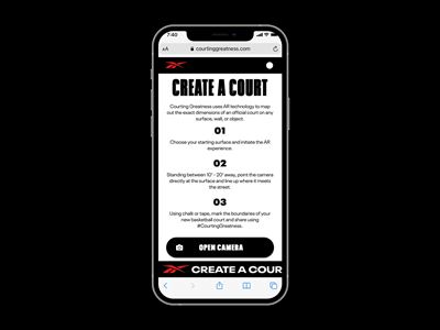 Reebok’s “Courting Greatness” AR Tool - iPhone mock up solo 3