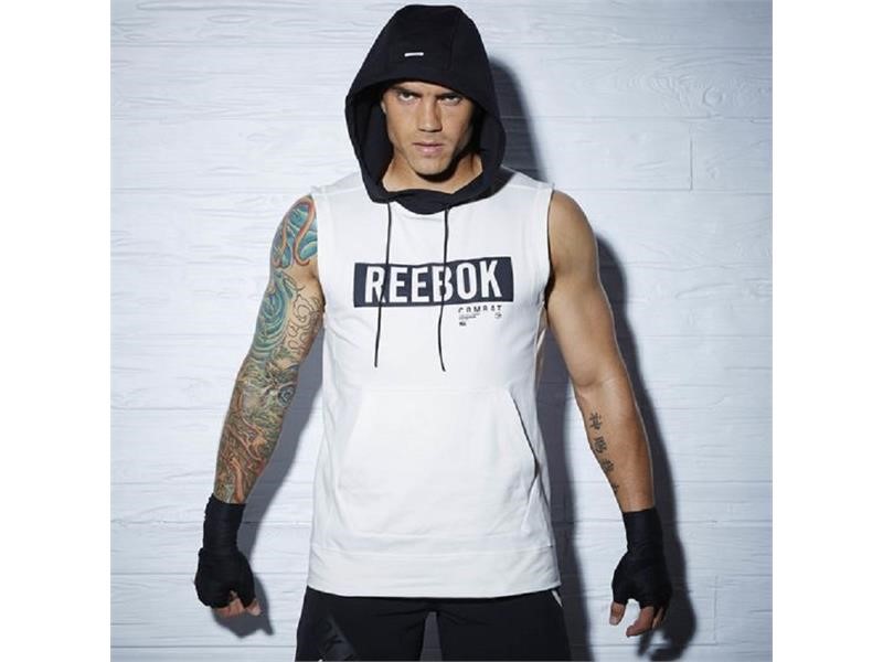 GREY TLAF TRAIN LIKE A FIGHTER SLEEVELESS HOODIE BY REEBOK SIZE MEN'S XL NEW 