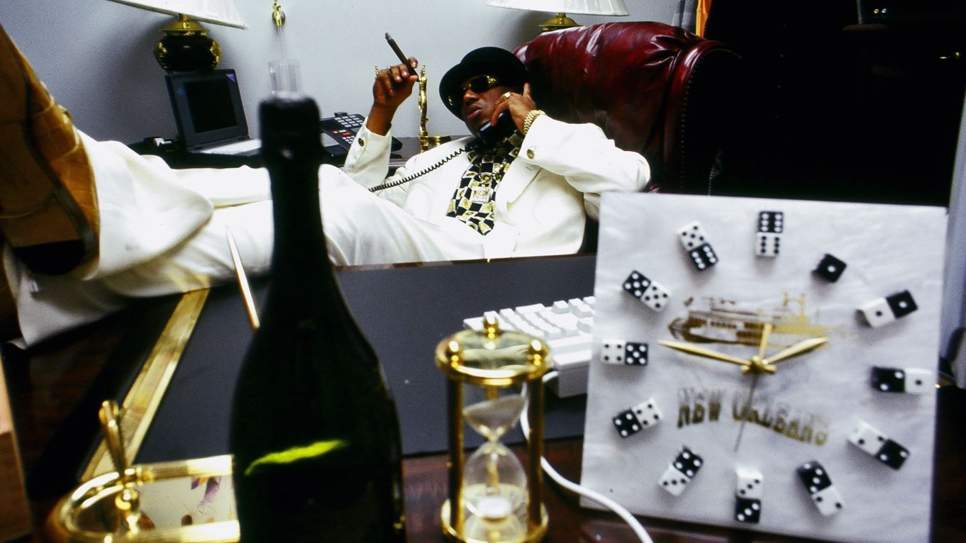 JOSEPH RODRIGUEZ MASTER P IN HIS OFFICE ON THE PHONE MAKING MOVES NEW ORLEANS LA 1997
