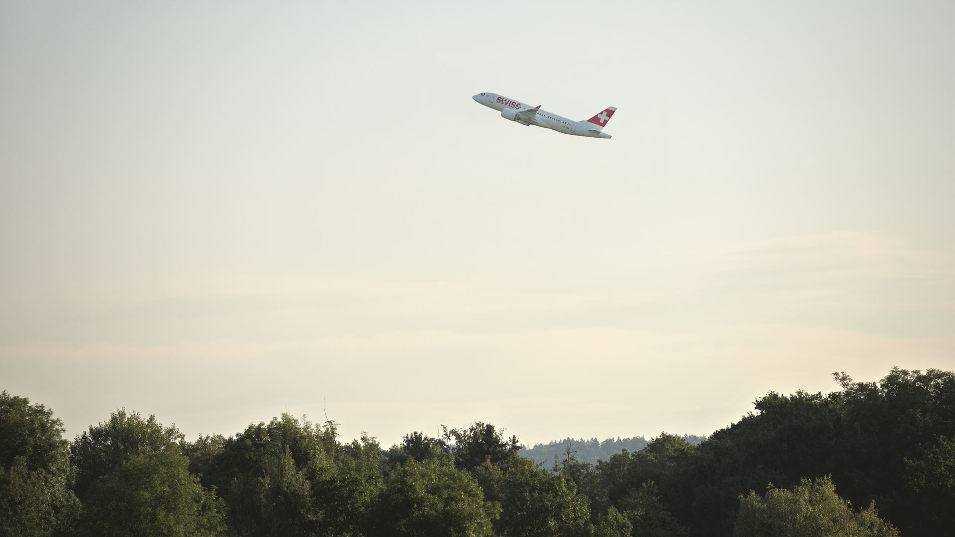 Airbus A220 taking off