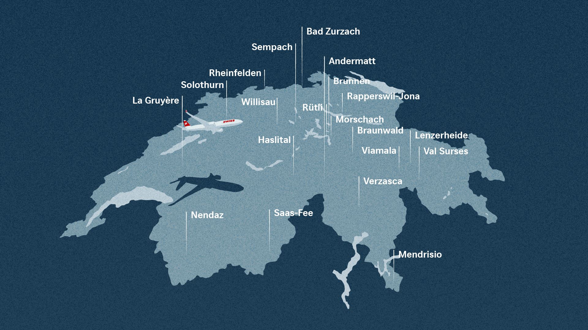 SWISS tauft 20 Flugzeuge nach Schweizer Tourismusregionen und -orten