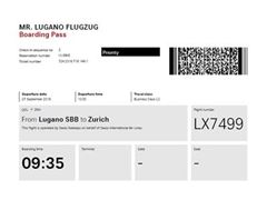 Flugzug zwischen Lugano und Flughafen Zürich ab sofort buchbar