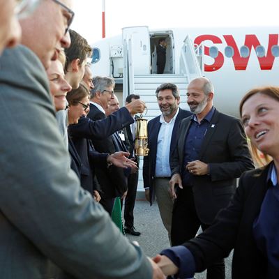 SWISS brings the Olympic Flame to Switzerland for the 2020 Winter Youth Olympic Games in Lausanne