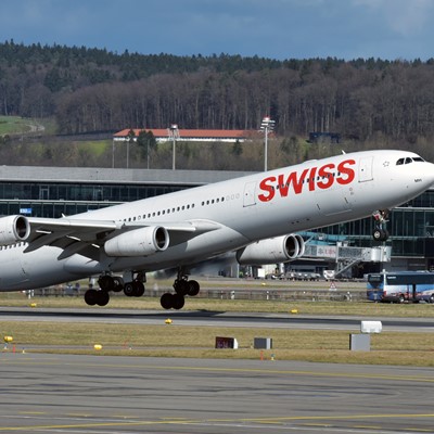 SWISS A340-300 HB-JMH taking off for Osaka