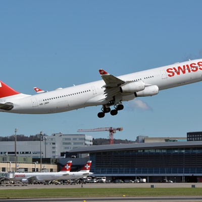 SWISS A340-300 HB-JMH up in the air bound for Osaka