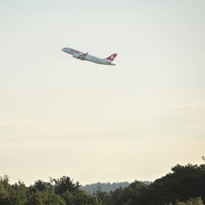 Airbus A220 taking off