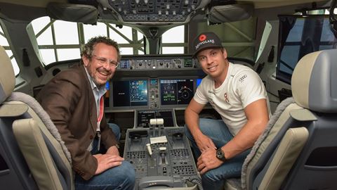 Patric Berg and Gino Caviezel in the Cockpit of the Viamala