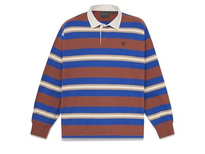 Men s Long Sleeve Striped Rugby Polo