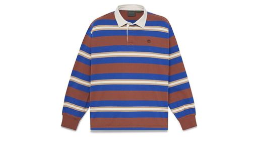 Men s Long Sleeve Striped Rugby Polo