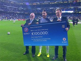 UEFA ICRC Cheque Handover