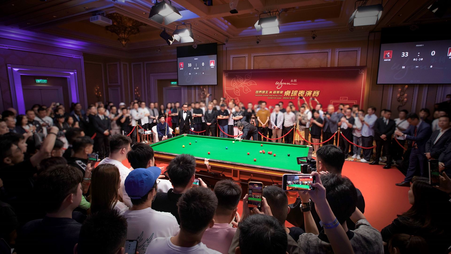 Wynn Palace Pressroom Wynn Snooker Exhibition Game Bolsters Macao's