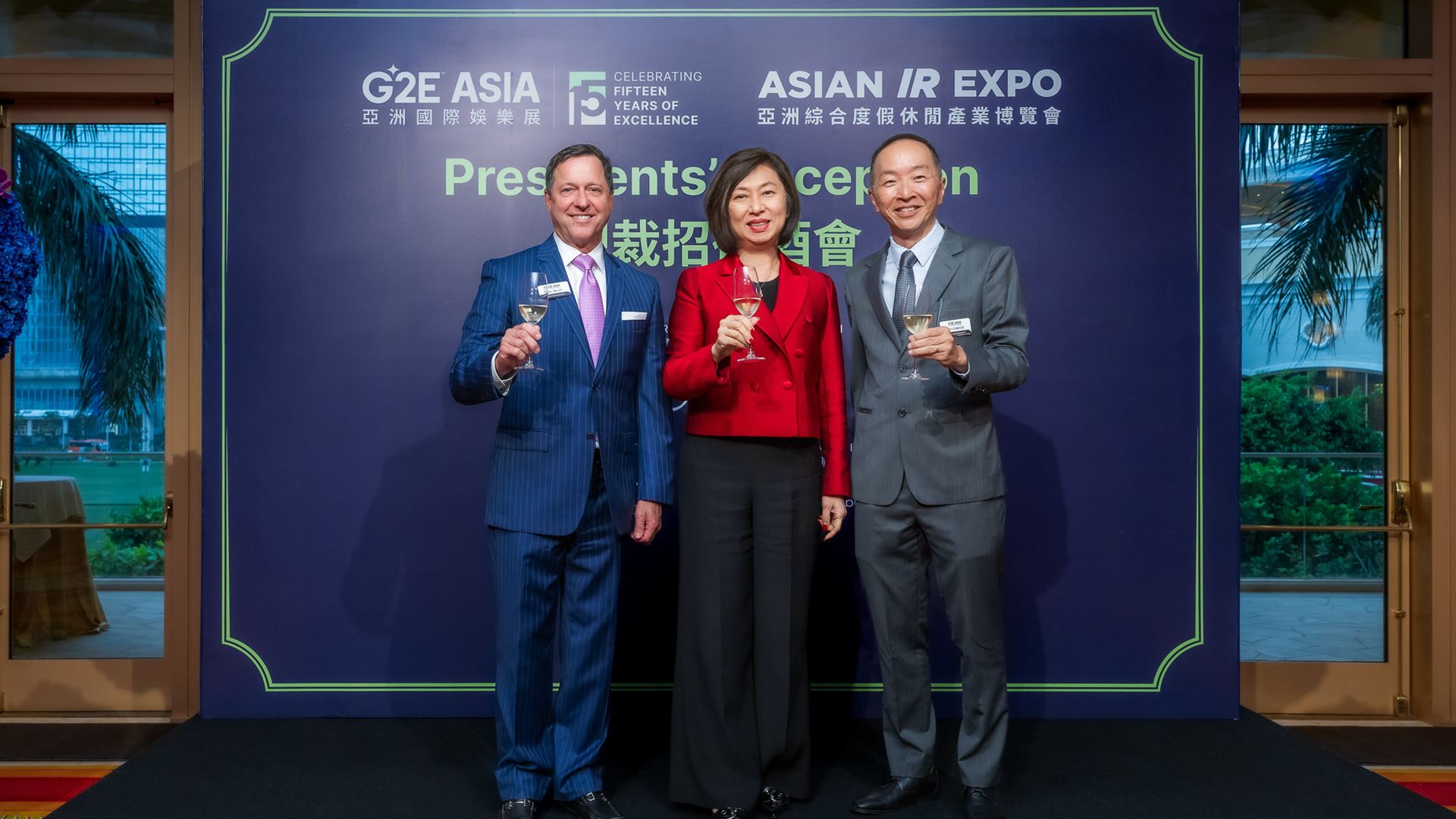 (From left) Bill Miller, President & CEO of the American Gaming Association; Linda Chen, President, Vice Chairman, and E