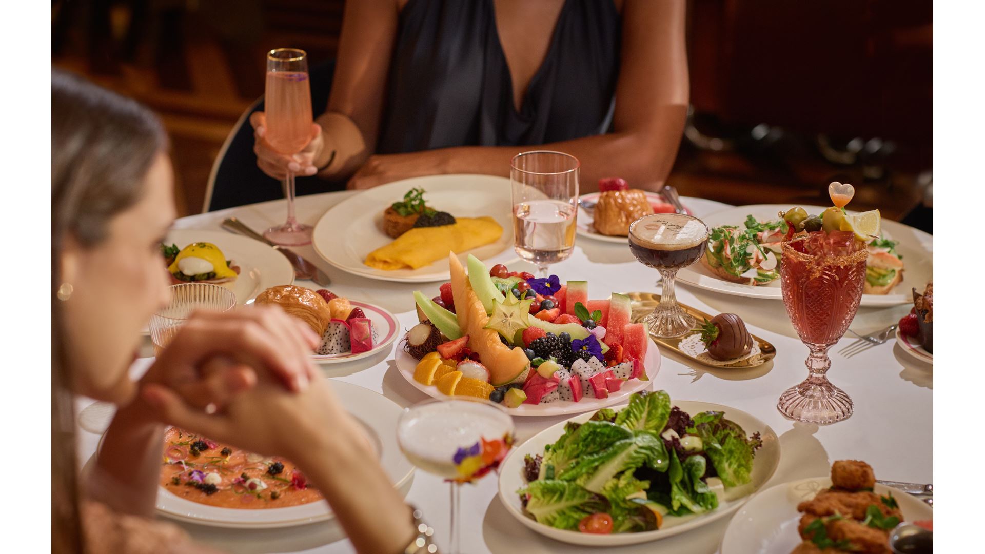 Table Spread Bubble Brunch at Delilah at Wynn Las Vegas