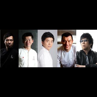 Labyrinth主廚翰立光、祥雲龍吟料理長稗田良平、Le Du主廚Thitid Tassanakajohn、Il Ristorante Luca Fantin主廚Luca Fantin及BO Innovation 主廚梁經倫