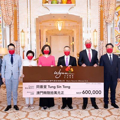 Wynn donates MOP 600,000 to support Tung Sin Tong