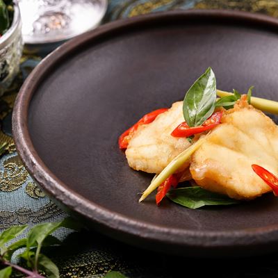 Stir fried snapper with herbs