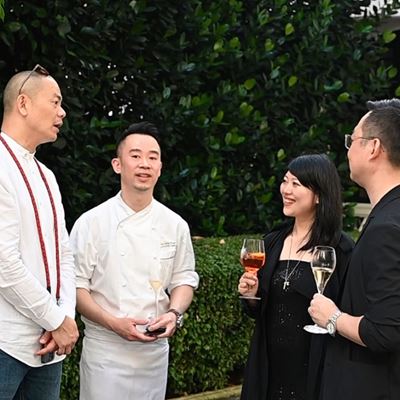 The Head Chefs from Wynn's award-winning restaurants exchange ideas  with guests at the celebratory cocktails