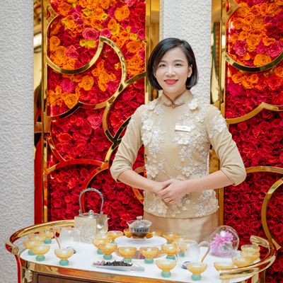 The restaurant's Tea Sommelier performs a special tea ceremony in harmony with the restaurant's philosophy of 24 solar..