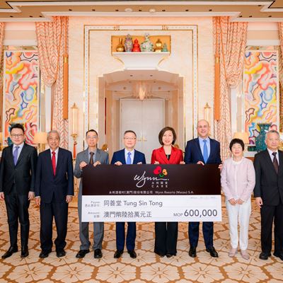 Wynn donates MOP 600,000 to Tung Sin Tong, marking its continued support of the organization's annual fundraising campai