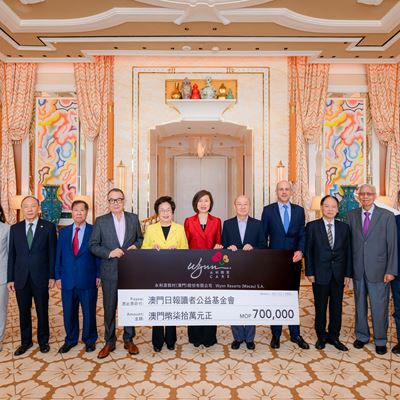 Wynn donates MOP700,000 to the Charity Fund from the Readers of Macao Daily News