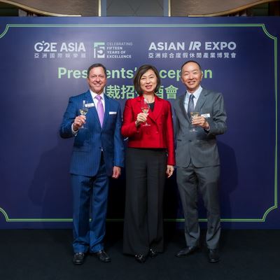 (From left) Bill Miller, President & CEO of the American Gaming Association; Linda Chen, President, Vice Chairman, and E