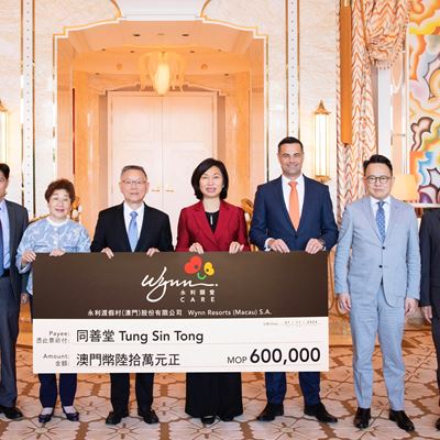 Wynn donates MOP 600,000 in support of the Tung Sin Tong fundraising campaign for 19 consecutive years