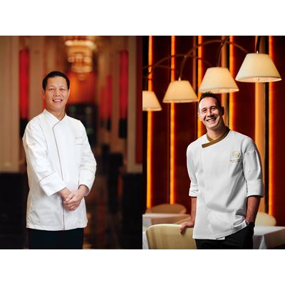 Executive Chef Chan Tak Kwong of Wing Lei at Wynn Macau and Executive Chef Helder Sequeira Amaral of SW Steakhouse at W