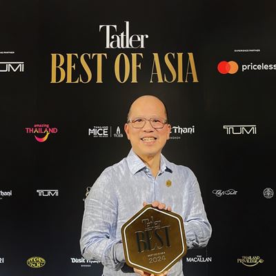 Chef Tam Kwok Fung receives the Tatler Best 100 in Asia award at the inaugural Tatler Best Unveiling Ceremony in Bangkok