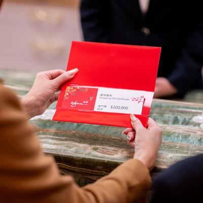 Visitors who participate in "The Grand Gift of Wonder" shopping spree at Wynn Macau and Wynn Palace