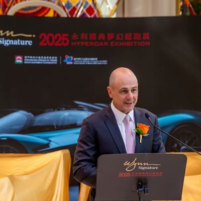 Mr Frederic Luvisutto Chief Operating Officer of Wynn Macau Limited delivers a speech at the opening ceremony