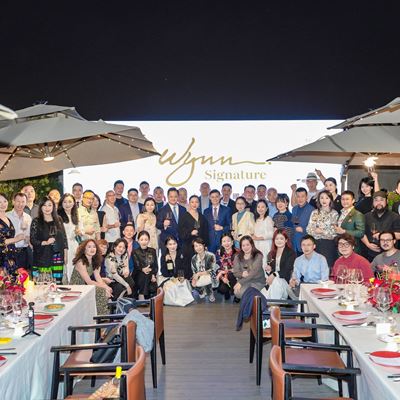 Winemakers representatives from wineries industry leaders and media gather together at the Wynn Signature Chinese Wine