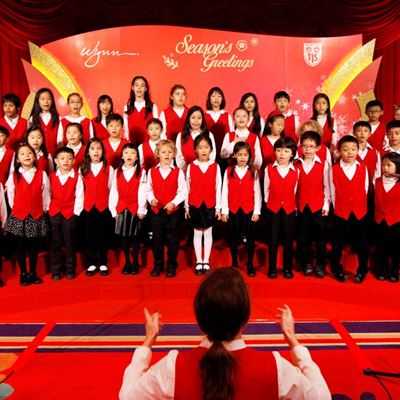 國際學校兒童合唱團為永利澳門的節日歡慶拉開序幕