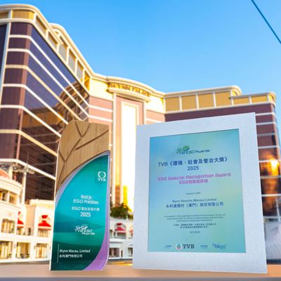 Wynn was honored with both the Best in ESG Practices and ESG Special Recognition Award