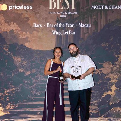 Wing Lei Bar wins Bar of the Year award and ranks among Tatler Best 20 Bars in Macau