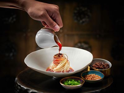Sichuan noodles, chili oilGolden Flower at Wynn Macau Welcomes Up and Coming Young Chef Zhang Zhi Cheng