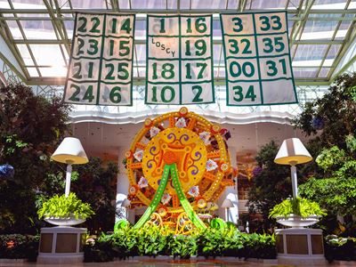 Boston Garden Celtics Retired Numbers Banners at Encore Boston Harbor