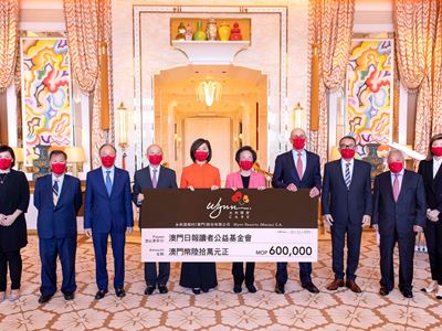 Wynn donates MOP 600,000 to Charity Fund from Readers of MDN