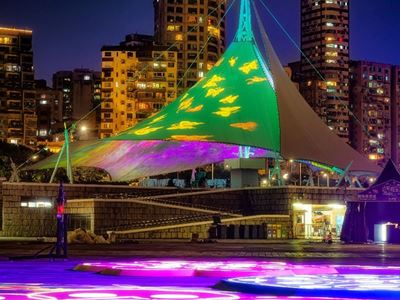 The "Dancing Butterflies and Blooming Wonders" light installation  at the Wynn Macau Lakeside Promenade and Nam Van Lake
